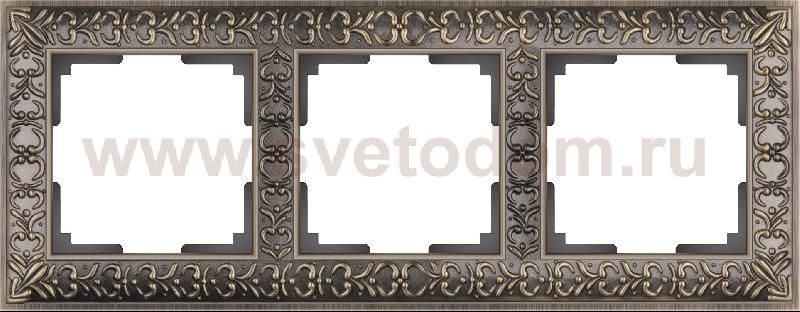 Рамка на 3 поста  (бронза) WL07-Frame-03 Werkel