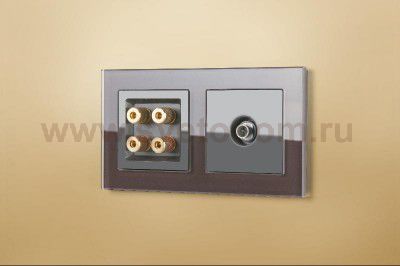 ТВ-розетка проходная  (серо-коричневый) WL07-TV-2W Werkel