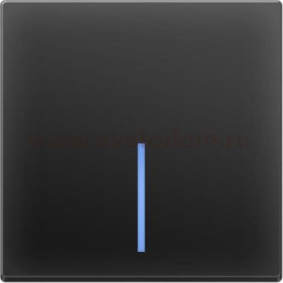 Выключатель одноклавишный с подсветкой (черный матовый) WL08-SW-1G-LED Werkel