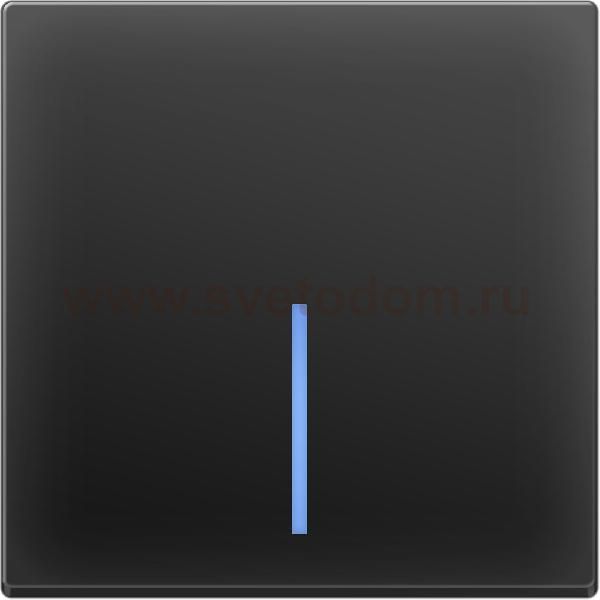 Выключатель одноклавишный с подсветкой (черный матовый) WL08-SW-1G-LED Werkel