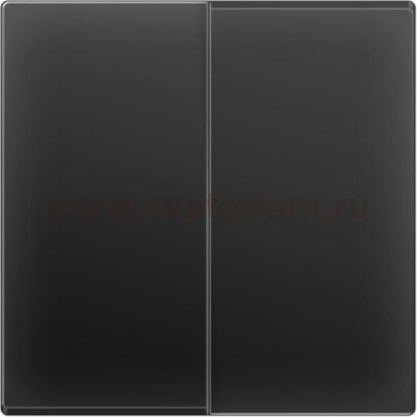 Выключатель двухклавишный (черный матовый) WL08-SW-2G Werkel