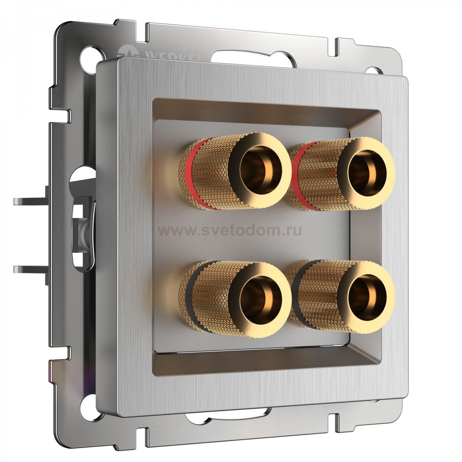 Акустическая розетка (cеребряный рифленый) WL09-AUDIOx4
