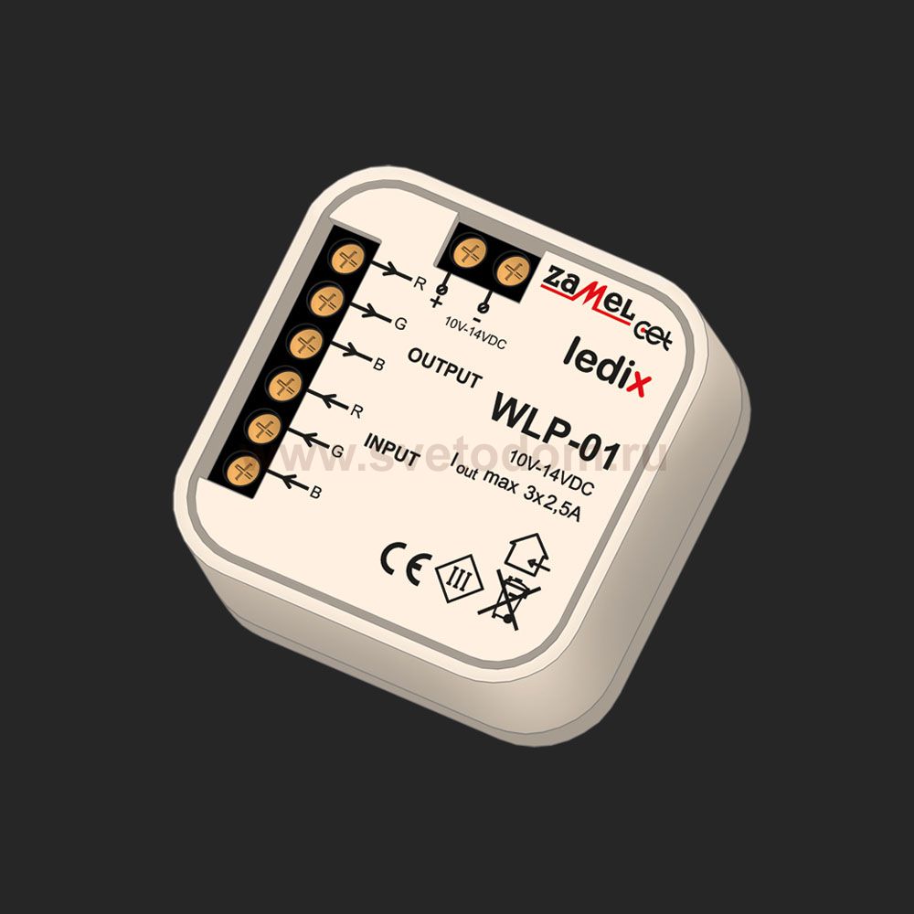 Zamel Усилитель RGB (установка в монтажную коробку), в монт.коробку (WLP-01)