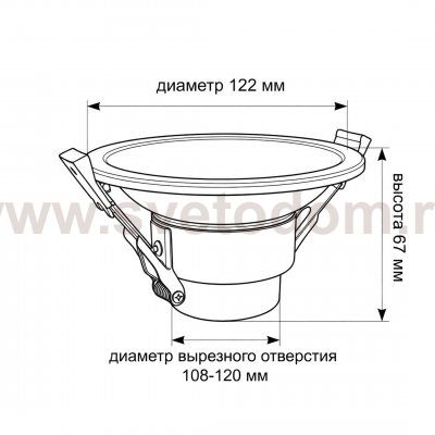Светильник LED встраиваемый, 18W, 2700/3000/4000/5500/6000K Wertmark  WTD.O01.000.V0.18
