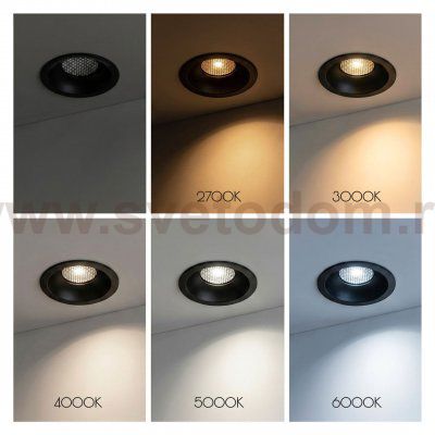 Светильник LED встраиваемый, 12W, 2700/3000/4000/5500/6000K Wertmark  WTD.O01.600.V0.12