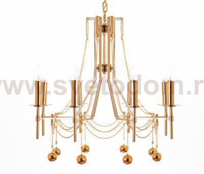 Люстра Rocco Gold 8 MAK interior WTL1045-8GD Хром, золотой