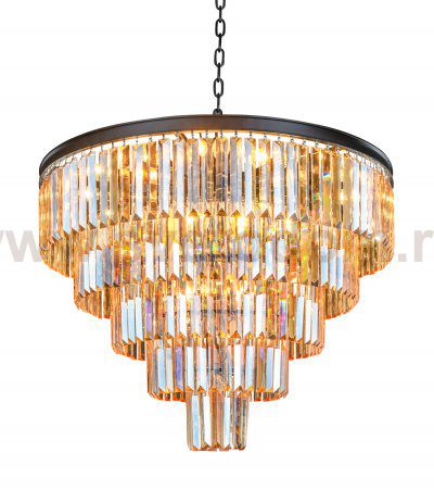 Люстра Odeon 5 Rings Amber MAK interior WTL1943-19BK-GR-AM Черный, стекло