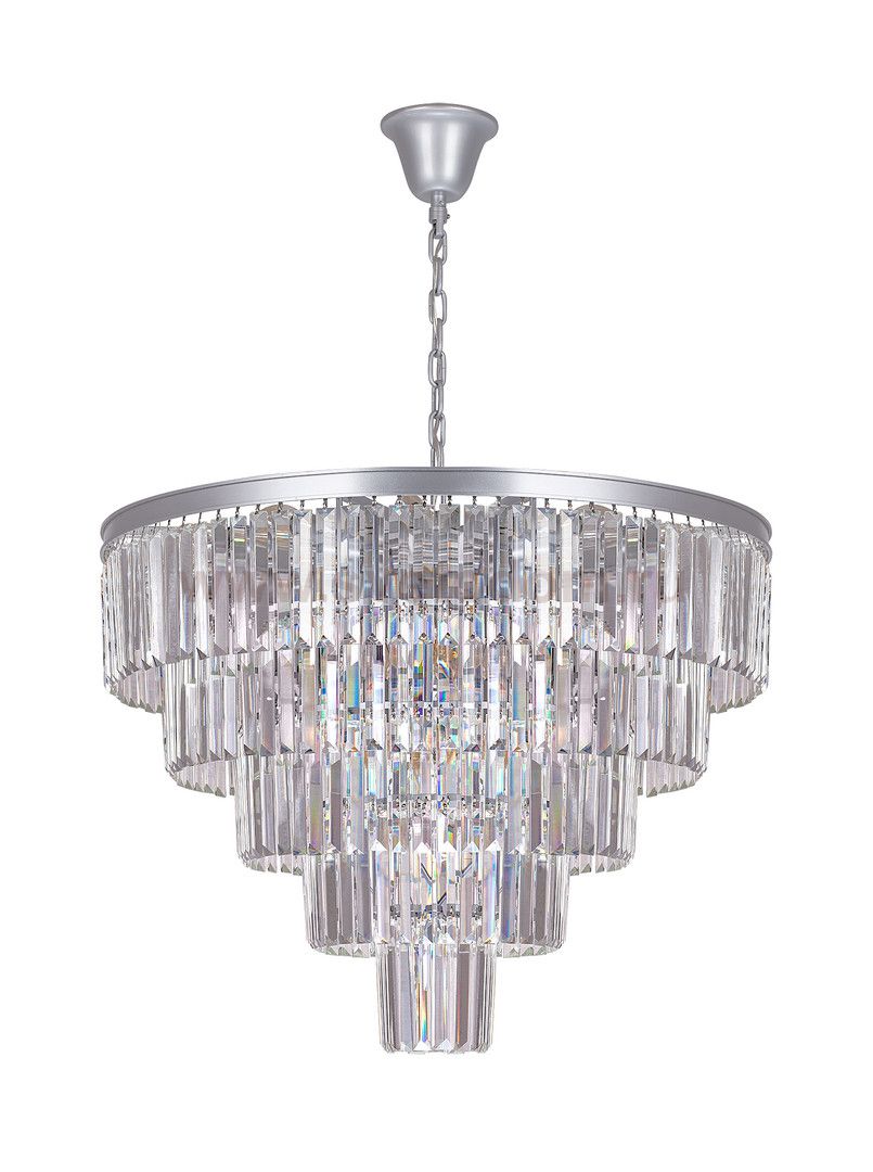 Люстра Odeon 5 Rings Silver MAK interior WTL1943-19SL-CL Серый, стекло