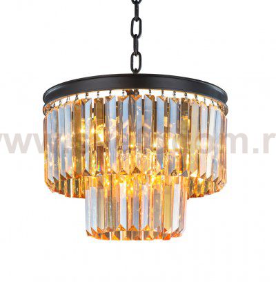 Люстра Odeon 2 Rings Amber MAK interior WTL1943-4BK-GR-AM Черный, стекло