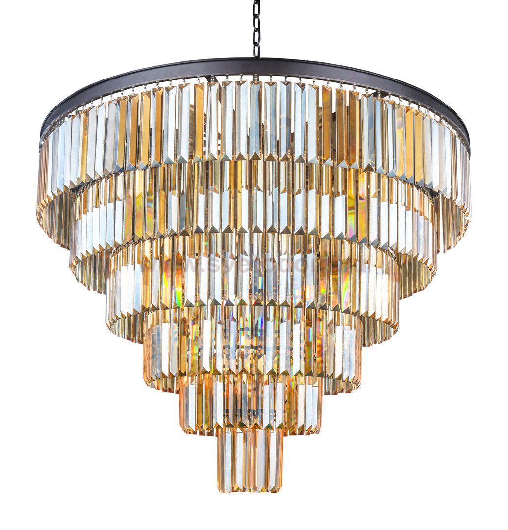 Люстра Odeon 6 Rings Amber MAK interior WTL1943-800BK-GR-AM Черный, стекло