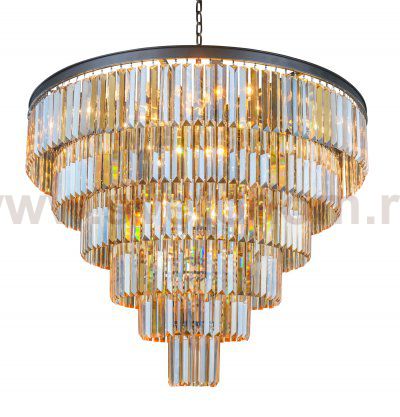 Люстра Odeon 6 Rings Amber MAK interior WTL1943-800BK-GR-AM Черный, стекло