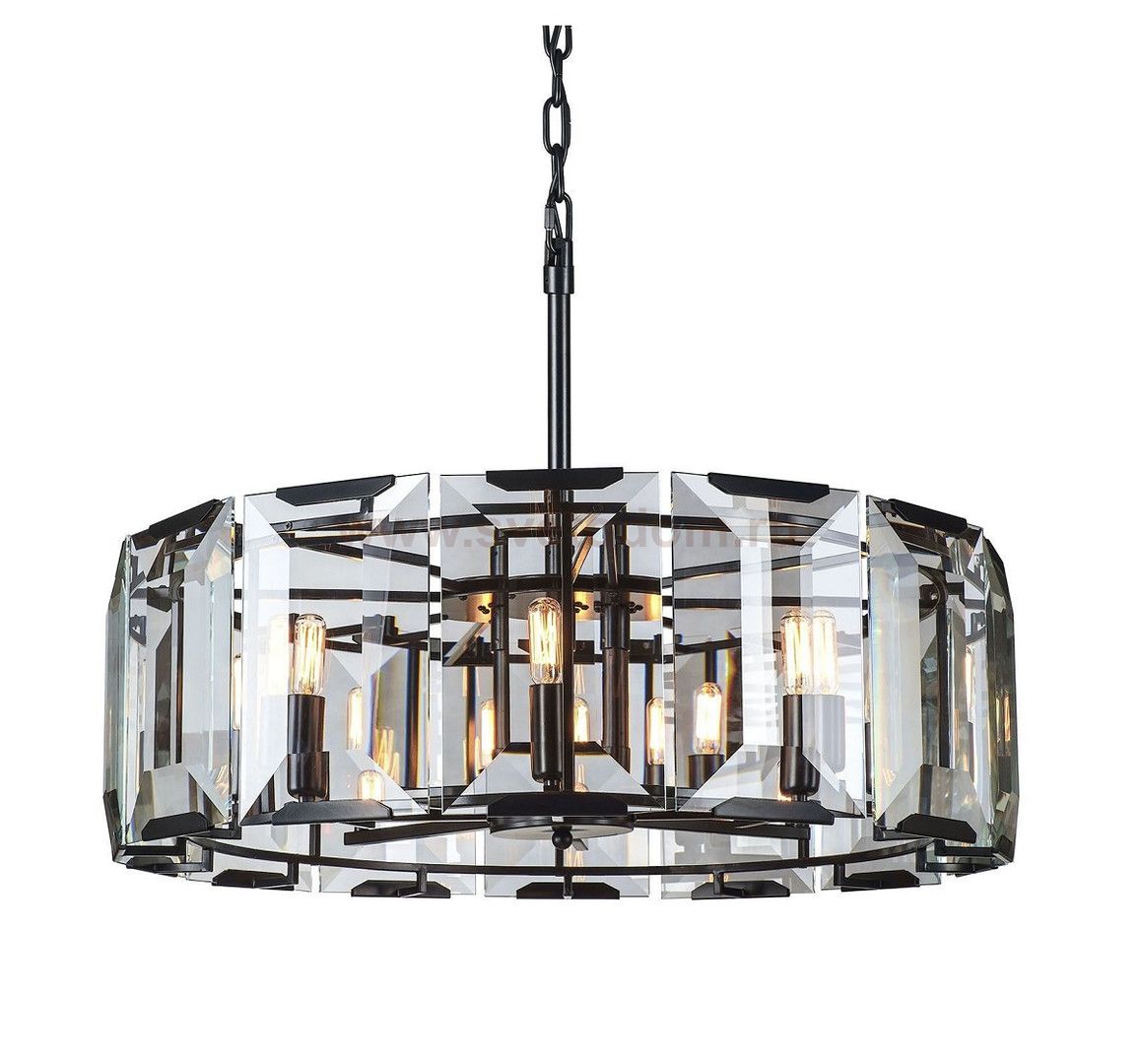 Люстра Harlow Round D75 MAK interior WTL2117-750BK-CL Черный, стекло