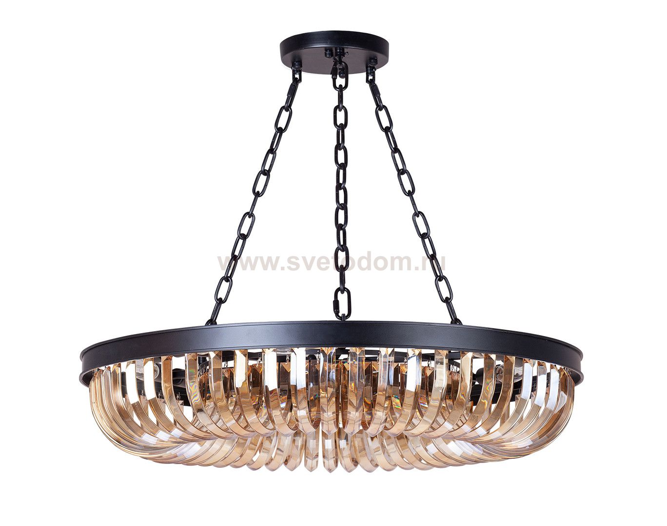 Люстра Terra Black Amber D80 MAK interior WTL214-16-BK Черный, стекло