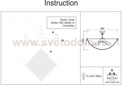 Люстра Maytoni DIA082-CL-08-G Croce