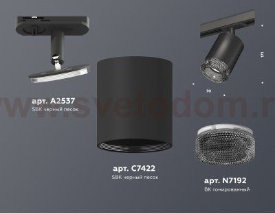 Комплект трекового светильника с композитным хрусталем Ambrella XT7422010 XT