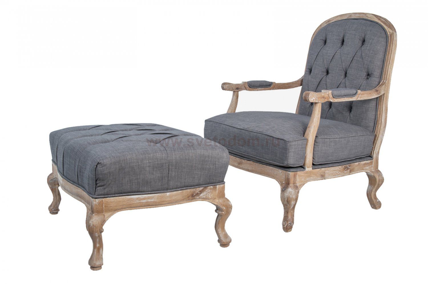 Кресло с пуфом Honesta Grey MAK interior YF-1803A-G Серый