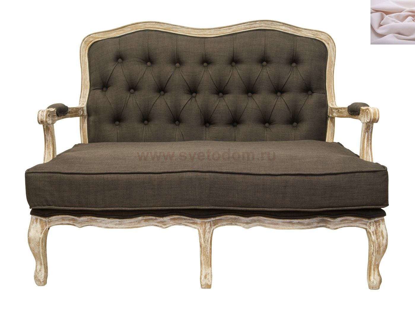 Двухместный дизайнерский диван Yareli Brown V2 MAK interior YF-1844-B-pink Розовый