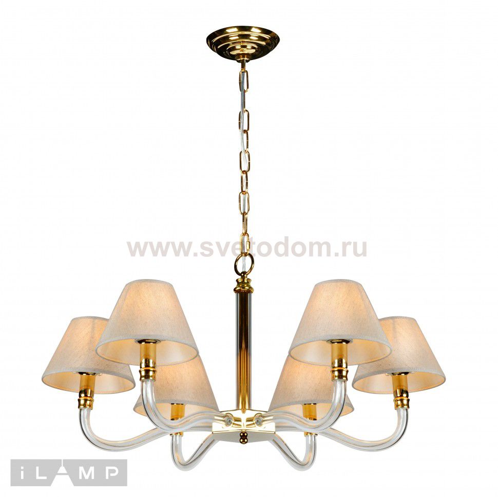 Подвесная люстра iLamp Amber YT2043-6 Золото+прозрачная