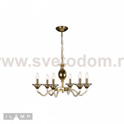 Подвесная люстра iLamp Flo YT2049-6 Золото+Коньяк