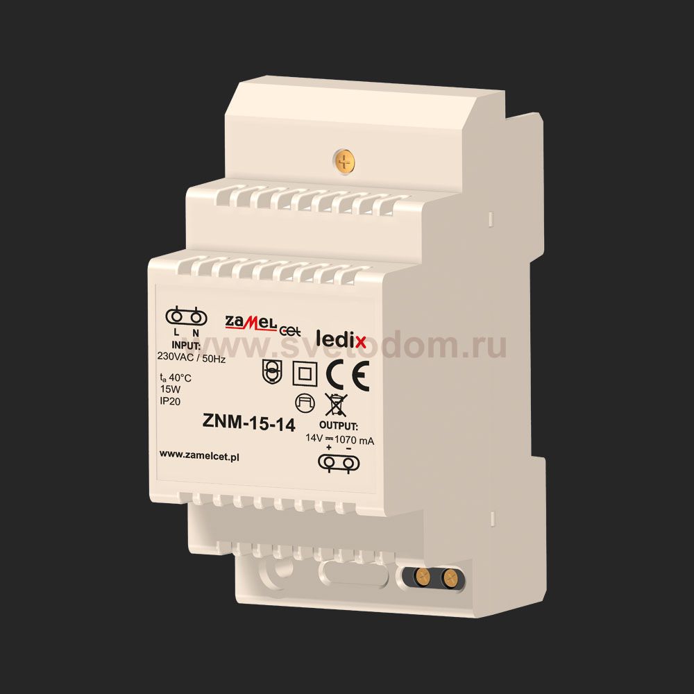 Zamel Блок питания LED 14V DC 15W на DIN-рейку (ZNM-15-14)