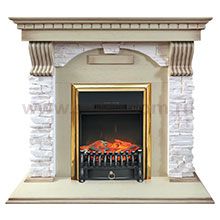 Каминокомплект Royal Flame Dublin арочный сланец крем с очагами Majestic FX / Fobos FX