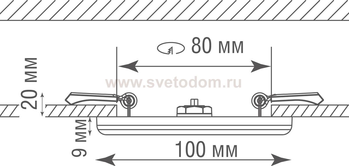 Влагозащитная ударопрочная встраиваемая светодиодная панель, 8Вт DL20091/8W White R Donolux