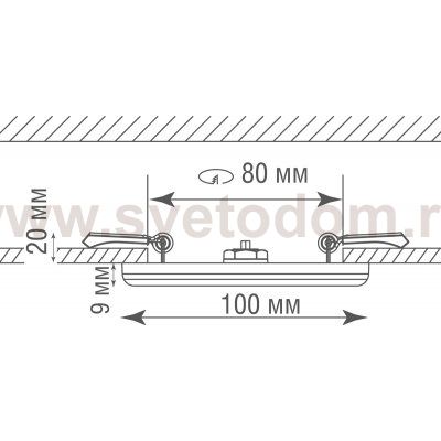 Влагозащитная ударопрочная встраиваемая светодиодная панель, 8Вт DL20091/8W White R Donolux