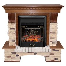 Каминокомплект Royal Flame Pierre Luxe сланец/сланец белый с очагами Majestic FX / Fobos FX