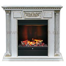 Портал Olympia под очаг Dimplex Albany белый дуб, патина золото