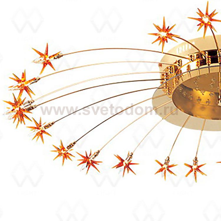 Плафон стекло звездочка коричневая 85мм G4  (12мм посадка) MW 2440129