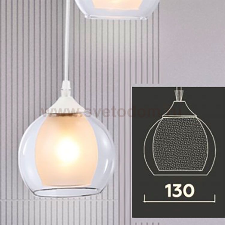 Плафон двойной стекло 130*105мм Е27 (44мм посадка) Ambrella TR3540