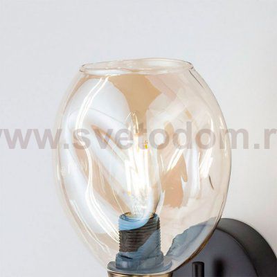 Плафон стекло янтарное 125*135мм E14 (34мм посадка) CL117 Монтана