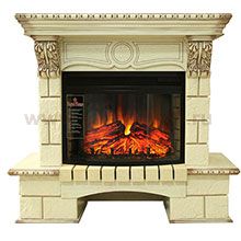 Портал Pierre Luxe угловой шампань слоновая кость под очаг Royal Flame Dioramic 25FX