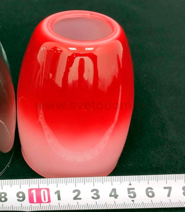 Плафон стекло красный внутренний 85*70мм E14 Евро 9808 / 30151 Конфетти