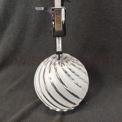 Плафон стекло белое с полосками 140*120мм E27 Lussole Loft LSP-999 OAKLAND