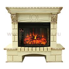 Каминокомплект Royal Flame Pierre Luxe шампань с очагом Dioramic 25 FX слоновая кость с патиной