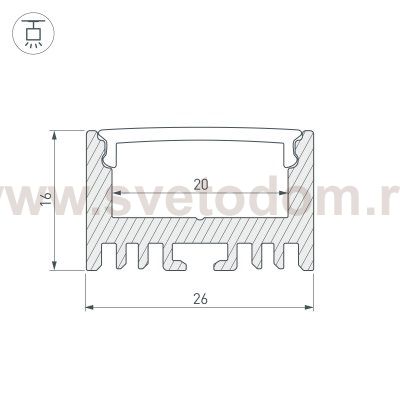 018674 Профиль ARH-LINE-1726-2000 ANOD (Arlight, Алюминий)