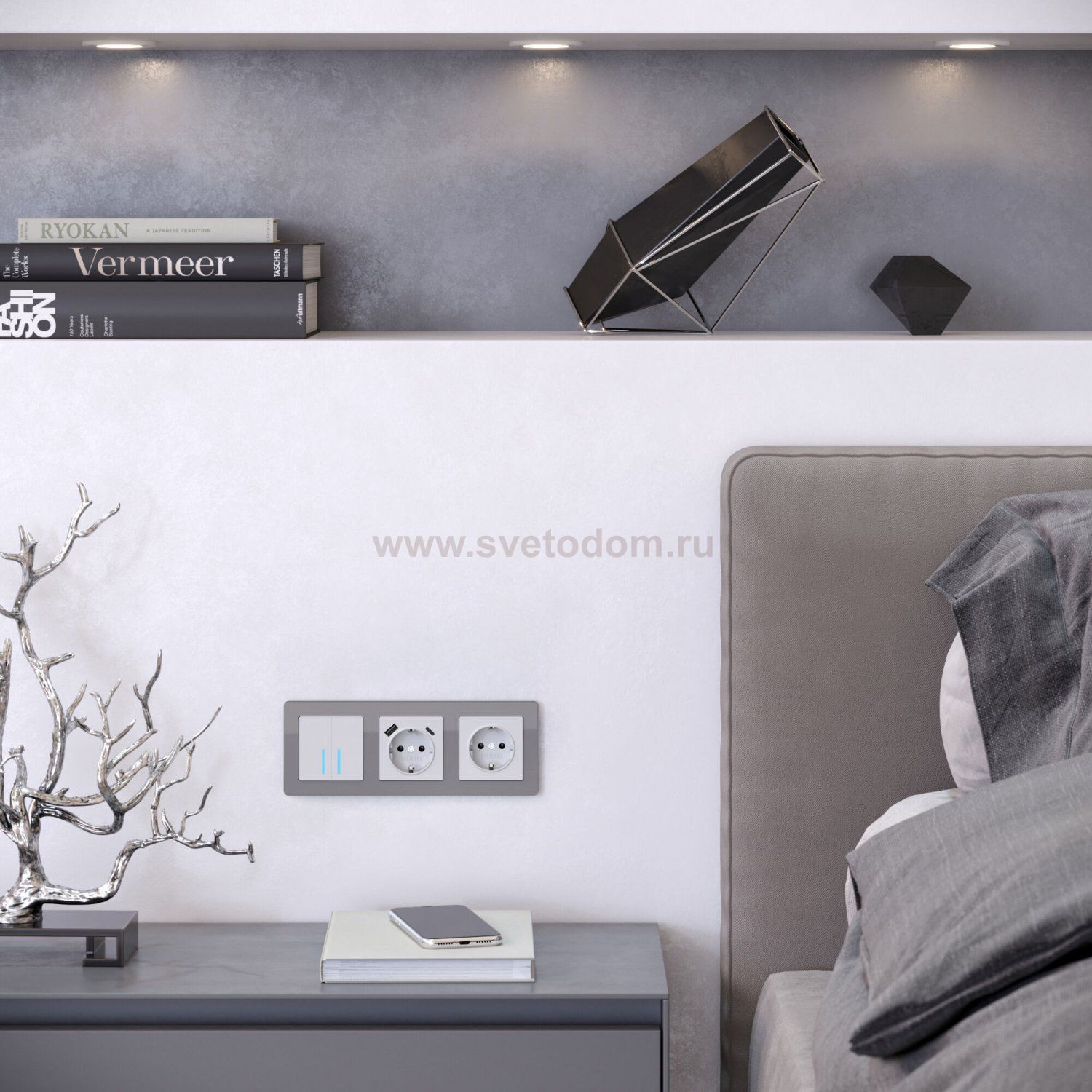 Рамка на 3 поста Acrylic графит Werkel