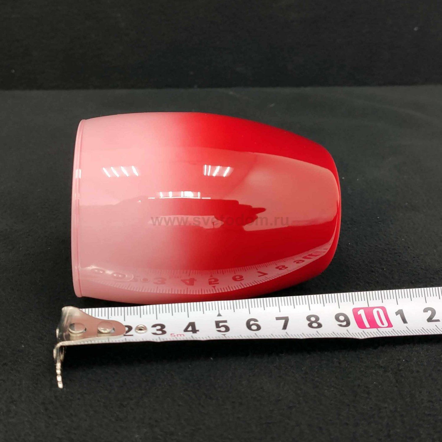 Плафон стекло красный внутренний 85*70мм E14 Евро 9808 / 30151 Конфетти