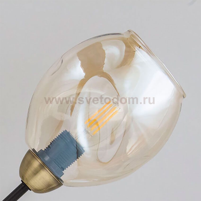 Плафон стекло янтарное 125*135мм E14 (34мм посадка) CL117 Монтана