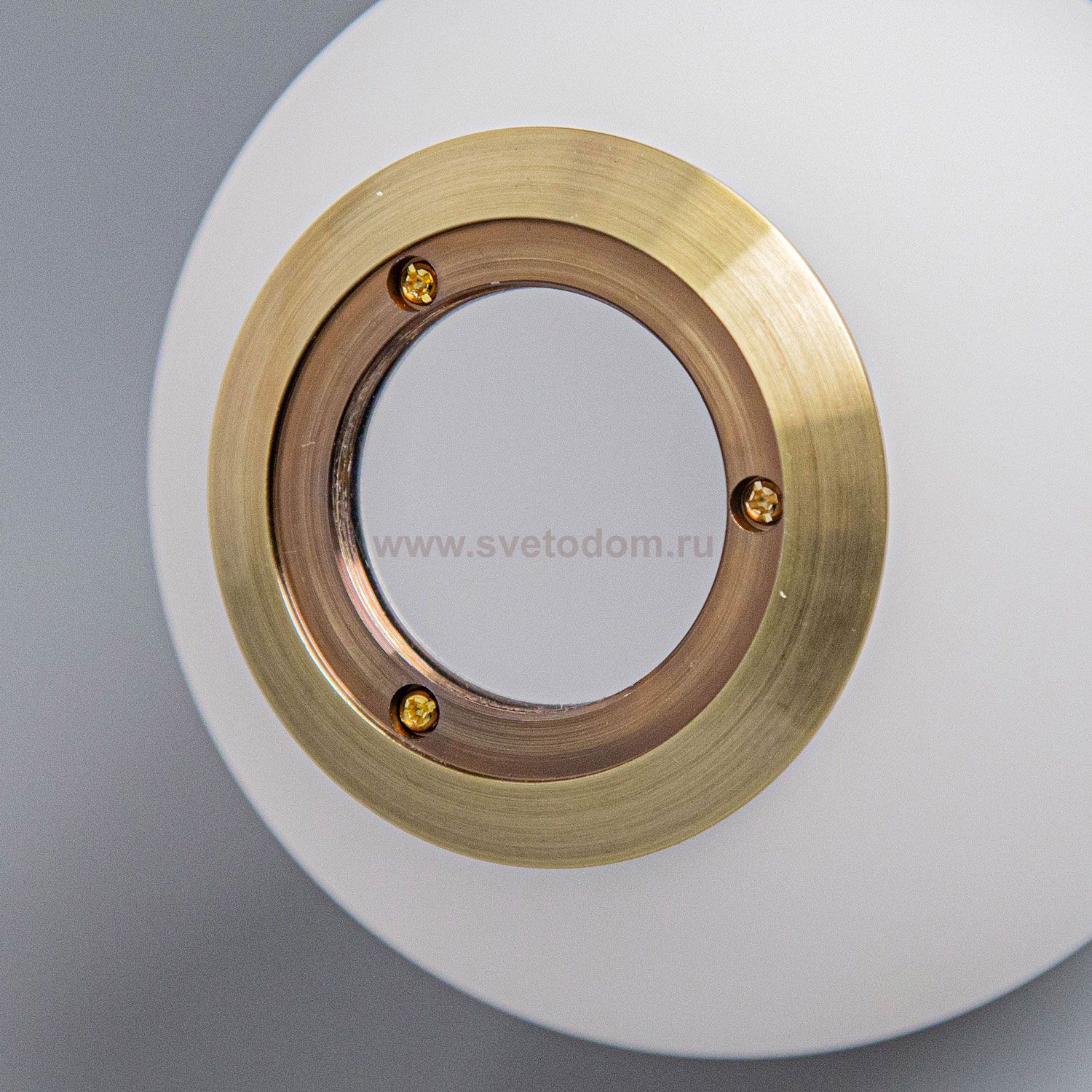 Плафон стекло белое матовое 150мм с резьбой бронза CL112 Бремен