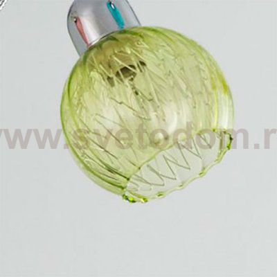 Плафон стекло шар зеленый с пружиной 100мм Е14 (31мм посадка) CL604 Попурри