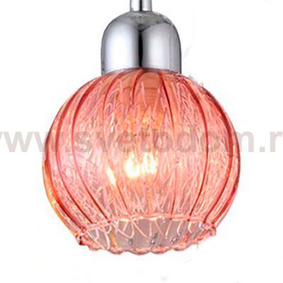 Плафон стекло шар красный с пружиной 100мм Е14 (31мм посадка) CL604 Попурри