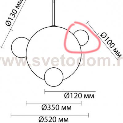 Плафон стекло полуматовый шар 100мм с резьбой 20мм Люмион 6516 GLOW