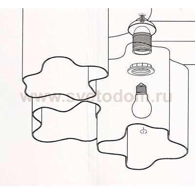 Плафон стекло полосатый 200мм Е27 (43мм посадка) SL117.50 Onde