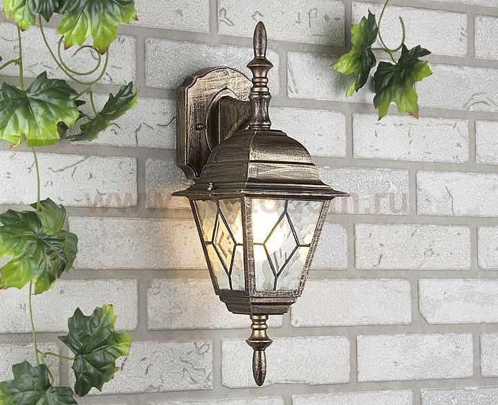 Уличный настенный светильник Vega D черное золото Elektrostandard