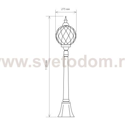 Sirius F черное золото уличный светильник на столбе IP44 Sirius F Elektrostandard