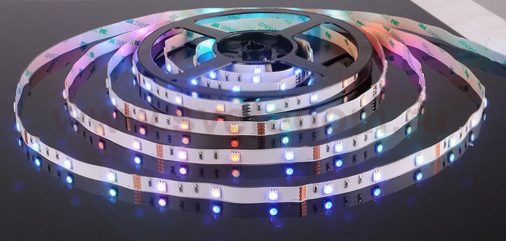 Светодиодная лента Лента светодиодная 12V 7,2W 30Led 5050 IP20 RGB, 5м Elektrostandard