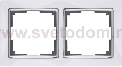 WL03-Frame-02-white /Рамка на 2 поста (белый/хром) Werkel WL03-Frame-02-white