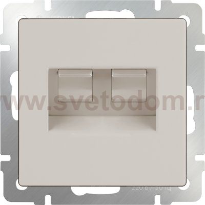Розетка телефонная RJ-11 и Еthernet RJ-45 (слоновая кость) WL03-RJ11-45-ivory Werkel